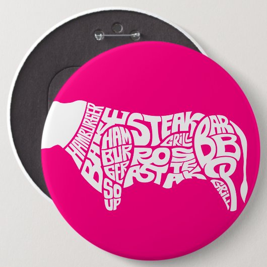 Grafiek rundvlees ronde button 6,0 cm (Voorkant /achterkant)