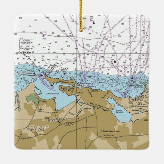 Grafiek San Juan Puerto Rico Keramisch Ornament (Achterkant)