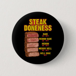 Grafiek tafel gids voor de gaarheid van steak BBQ  Ronde Button 5,7 Cm