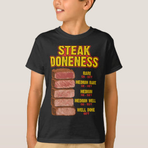 Grafiek tafel gids voor gaarheid van steak BBQ vle T-shirt