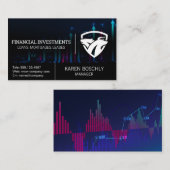 Grafiek van de aandelenmarkt Geldgrafiek Beer Stie Visitekaartje (Voorkant / Achterkant)