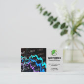 Grafiek van de aandelenmarkt | Logo van onroerend  Visitekaartje (Staand voorkant)