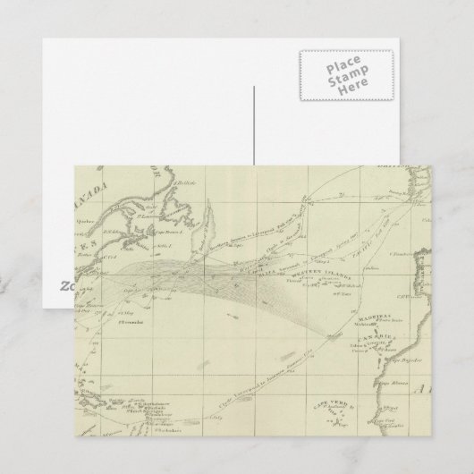 Grafiek van de Atlantische Oceaan Briefkaart (Voorkant / Achterkant)