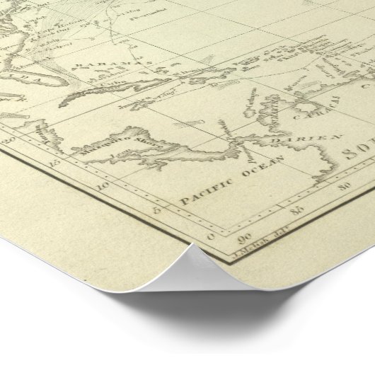 Grafiek van de Atlantische Oceaan Poster (Hoek)