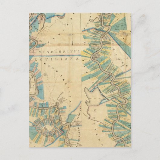 Grafiek van de benedenloop van de Mississippi Briefkaart (Voorkant)