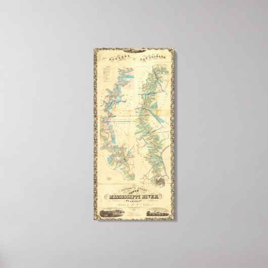 Grafiek van de benedenloop van de Mississippi Canvas Afdruk (Voorkant)