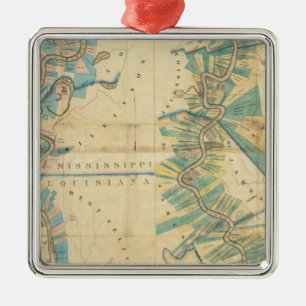Grafiek van de benedenloop van de Mississippi Metalen Ornament