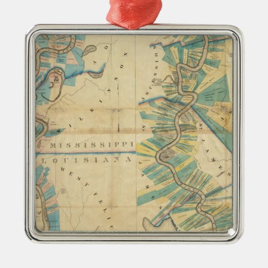 Grafiek van de benedenloop van de Mississippi Metalen Ornament (Voorkant)