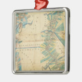 Grafiek van de benedenloop van de Mississippi Metalen Ornament (Links)