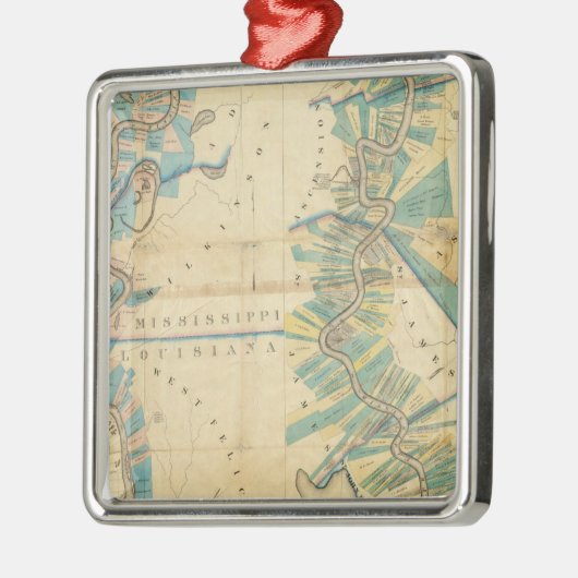 Grafiek van de benedenloop van de Mississippi Metalen Ornament (Links)