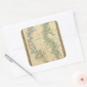 Grafiek van de benedenloop van de Mississippi Vierkante Sticker (Envelop)