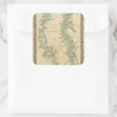 Grafiek van de benedenloop van de Mississippi Vierkante Sticker (Tas)