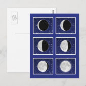 Grafiek van de fasen van de maan met sterren briefkaart (Voorkant / Achterkant)
