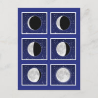 Grafiek van de fasen van de maan met sterren