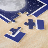 Grafiek van de fasen van de maan met sterren legpuzzel (Zijkant)