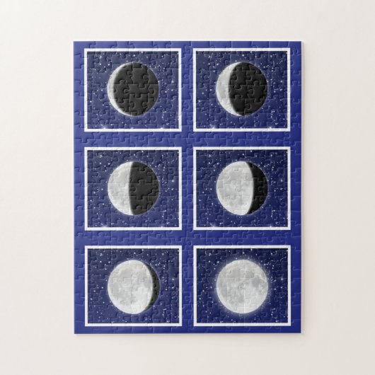 Grafiek van de fasen van de maan met sterren legpuzzel (Verticaal)