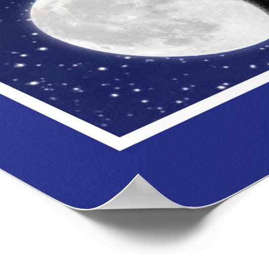 Grafiek van de fasen van de maan met sterren poster (Hoek)