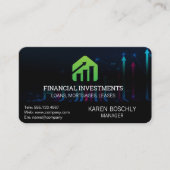 grafiek van de financiële markten | Groeikaart Log Visitekaartje (Voorkant)