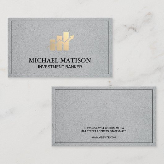 grafiek van de financiële staaf | voorraadanalyse visitekaartje (Voorkant / Achterkant)