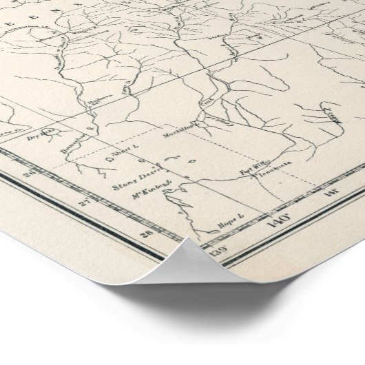 Grafiek van de gebiedskaart van het Great Barrier  Poster (Hoek)