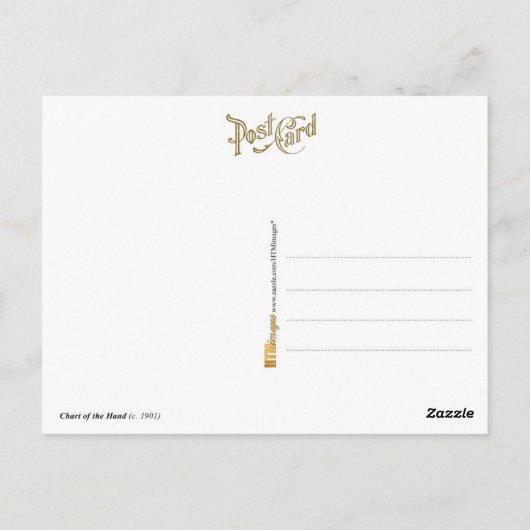 Grafiek van de hand briefkaart (Achterkant)