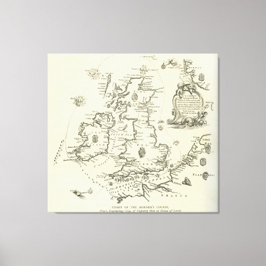 Grafiek van de koers van de Spaanse Armada Canvas Afdruk (Voorkant)