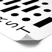 Grafiek van de letters en cijfers van de Morse Cod Poster (Hoek)