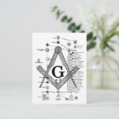 Grafiek van de Masonic Degrees Briefkaart (Staand voorkant)
