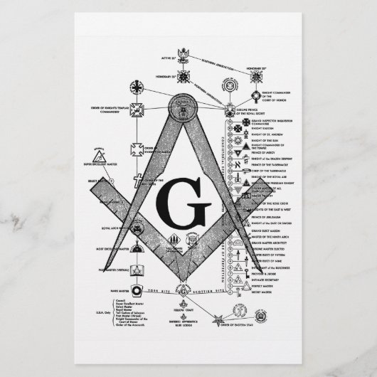 Grafiek van de Masonic Degrees Briefpapier (Voorkant)