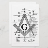 Grafiek van de Masonic Degrees Briefpapier (Voorkant / Achterkant)