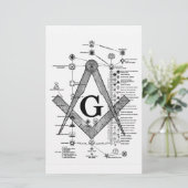 Grafiek van de Masonic Degrees Briefpapier (Staand voorkant)