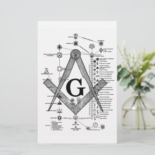 Grafiek van de Masonic Degrees Briefpapier (Staand voorkant)