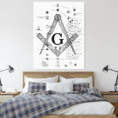 Grafiek van de Masonic Degrees Canvas Afdruk (Insitu (Slaapkamer))