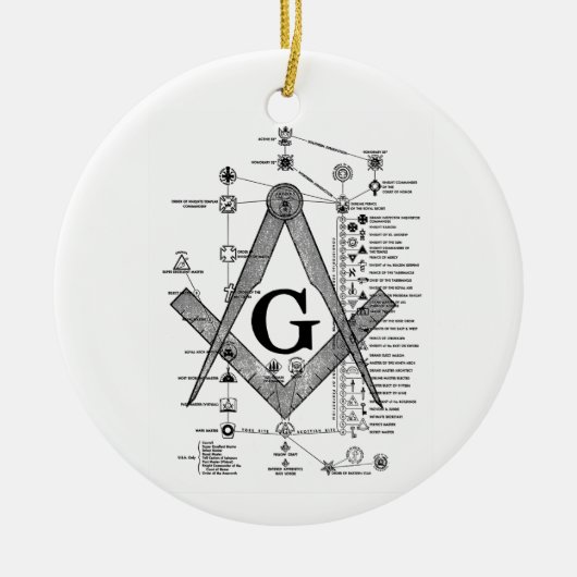 Grafiek van de Masonic Degrees Keramisch Ornament (Voorkant)