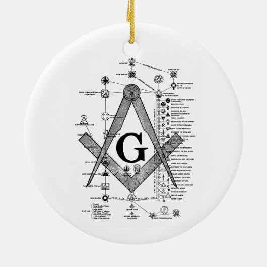 Grafiek van de Masonic Degrees Keramisch Ornament (Achterkant)