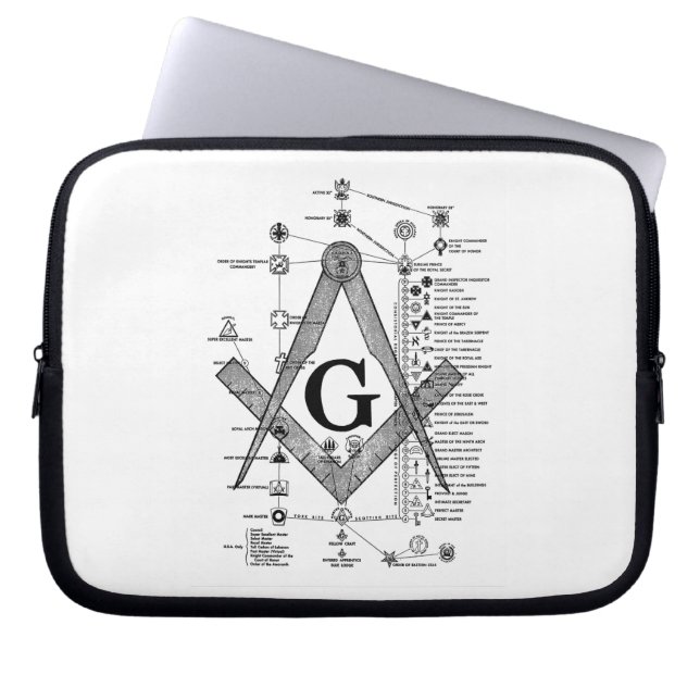 Grafiek van de Masonic Degrees Laptop Sleeve (Voorkant)