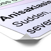 Grafiek van de symptomen van een ruwe visinfectie poster (Hoek)