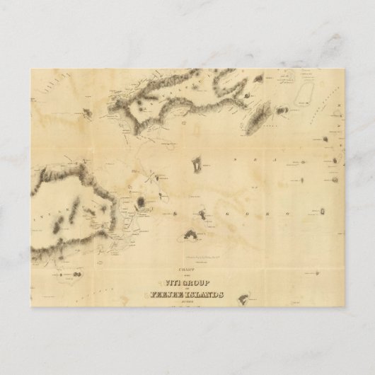 Grafiek van de Viti-groep of de Fiji-eilanden Briefkaart (Voorkant)