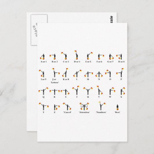 Grafiek van de vlag van het semafore briefkaart