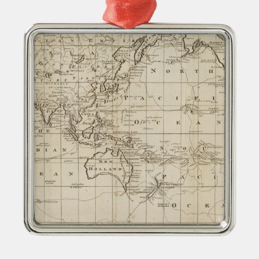 Grafiek van de wereld metalen ornament (Voorkant)