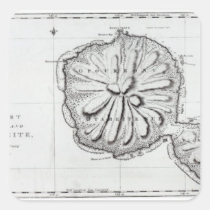 Grafiek van het eiland Otaheite, 1769 Vierkante Sticker