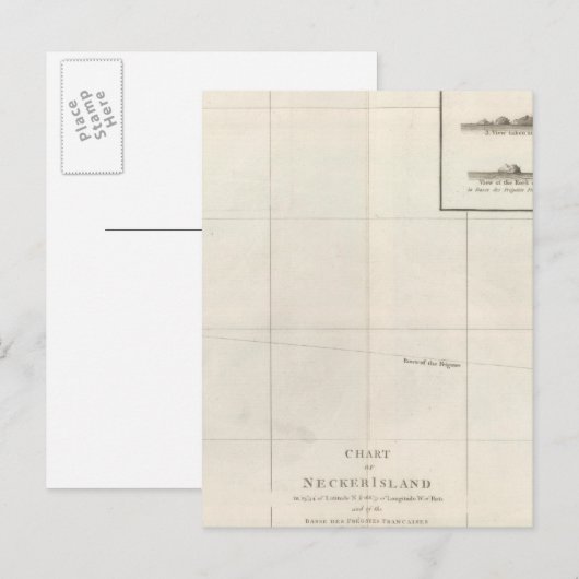 Grafiek van Necker Island Briefkaart (Voorkant / Achterkant)