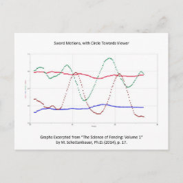 Grafiek van zwaardbewegingen (omheining) briefkaart