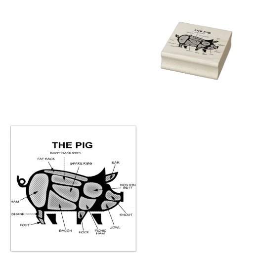 Grafiek Varkensputcher Rubberstempel (Gestempeld)