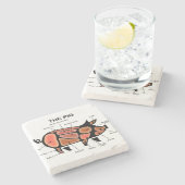 Grafiek Varkensputcher Stenen Onderzetter (Zijkant)