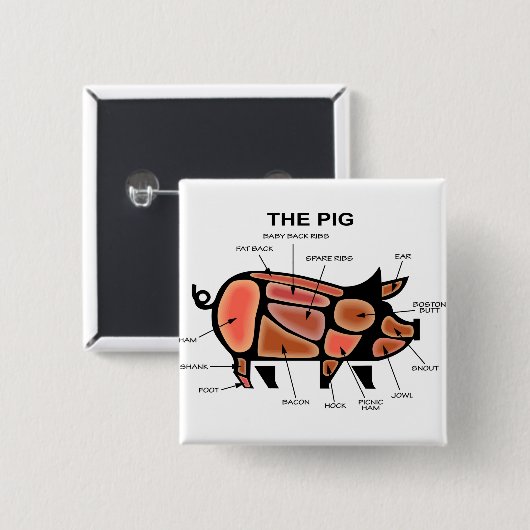 Grafiek Varkensputcher Vierkante Button 5,1 Cm (Voorkant /achterkant)