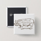 Grafiek Varkensslager (3) Vierkante Button 5,1 Cm (Voorkant /achterkant)