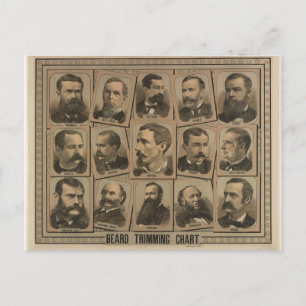Grafiek voor de boomvorming van de baard uit 1884 briefkaart