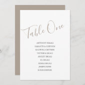 Grafiek voor de bruiloft van kustkleuren, tabelpla kaart (Voorkant / Achterkant)