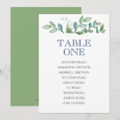 Grafiek voor de bruisende bruiloft, tabel kaart (Voorkant / Achterkant)